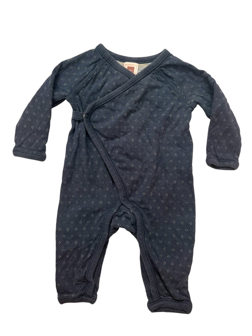 TEA COLLECTION Water Blue Dot Wrap Long Sleeve One Piece Size 0-3 Months Unisex